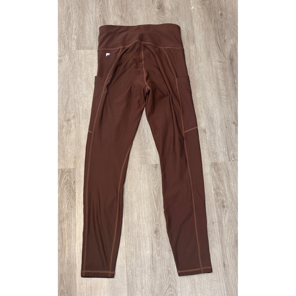 Fabletics Womens Brown High Waisted Pocket Leggings Athletic Yoga Pants Small - Picture 2 of 4